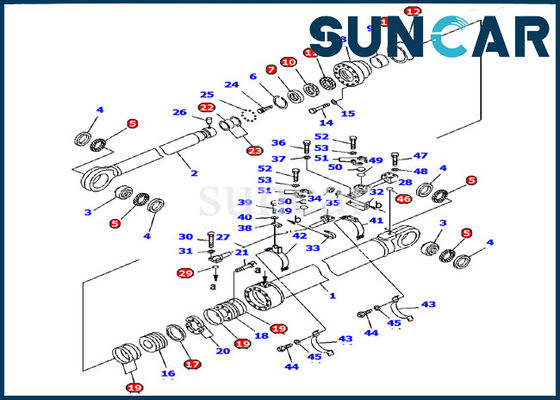 707-99-85280 Arm Cylinder Sealing Kit ชุดบริการไฮดรอลิกสำหรับ Komatsu Excavator PC1600-1 Model