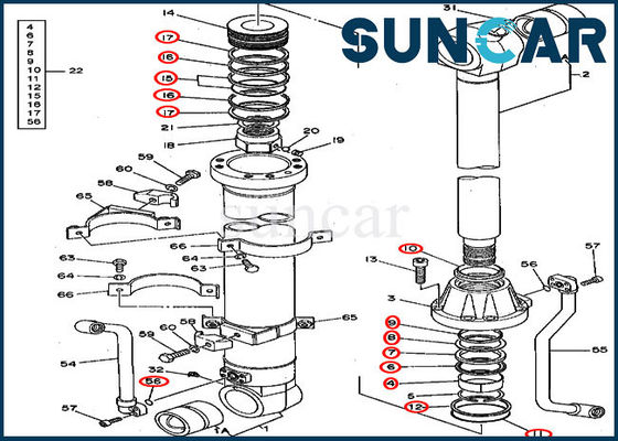 AT264445 ชุดซ่อมซีลไฮดรอลิกถัง 495D 490 John Deere Mechanical Sealing Parts