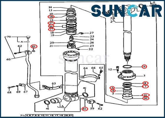 4369892 ชุดซ่อมกระบอกสูบแขน 490E JOHN DEEERE Excavator Seal Kits
