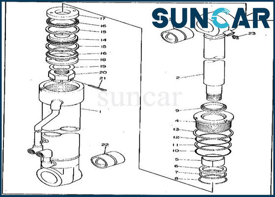 0265107 Stabilizer Cylinder Kit 495D 595 Deere Seal Repair Kit Excavator ชุดซีลไฮดรอลิก