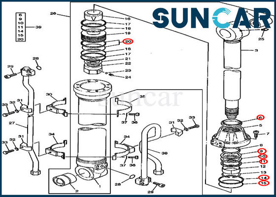 AT192075 ชุดซ่อมซีลน้ำมันไฮดรอลิกเหมาะกับ John Deere Excavator Arm Cylinder 590D