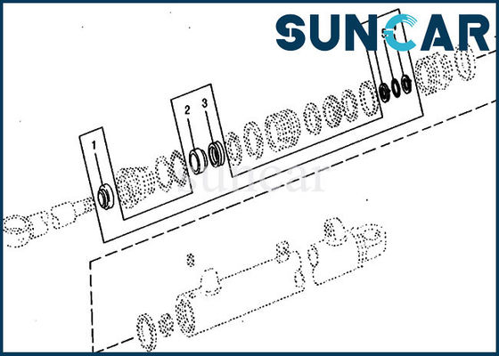 รถขุด RE17342 ชุดซ่อมบูมบูมสำรอง 690B John Deere Seal Kits