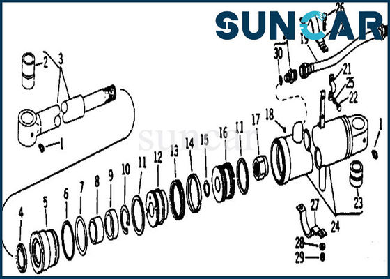 ชุดซีล AR105313 ชุดกระบอกไฮดรอลิกฝูงชนเหมาะกับชิ้นส่วน Deere 690 690B 693B รถขุด