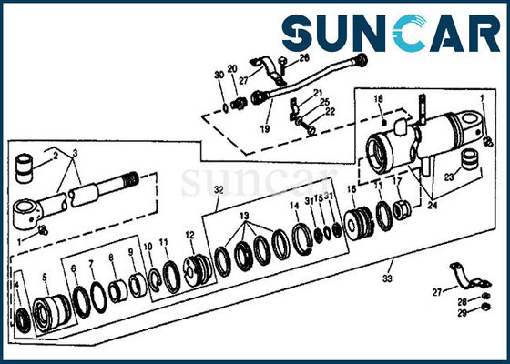 RE12314 Excavator Replacement Crowd Cylinder Service Kit For 690 693B John Deere