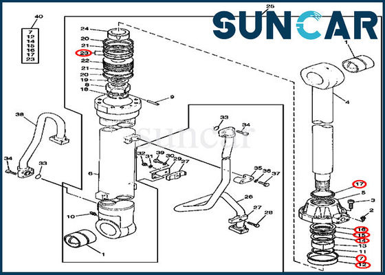 790 Boom Seal Kit AT192076 Deere เปลี่ยนชุดบริการรถขุดกระบอกอะไหล่ซ่อม