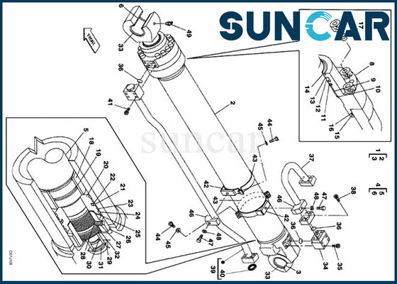 LZ00478 CASE Arm Cylinder Seal Kit สำหรับรถขุดตีนตะขาบ CX330 ชุดซ่อมภายใน