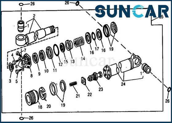 AR88791 Crowd Cylinder Seal Kit John Deere 890 ชุดซ่อมไฮดรอลิกของรถขุด