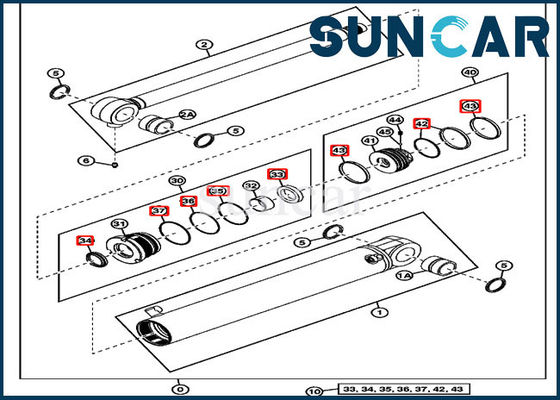 4634033 ชุดซีลกระบอกสูบบูมเหมาะกับ JOHN DEERE 35G 35D Excavator Sealing Parts