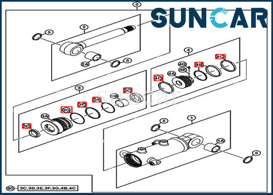 ชุดซ่อมซีลกระบอกใบมีด 4667620 ISO9001 Deere 17D Excavator Sealing Kit