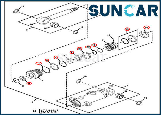 FYD00003886 ชุดเปลี่ยนกระบอกสูบใบมีดสำหรับ 17D John Deere Excavator Parts
