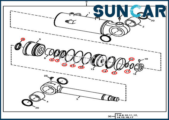 FYD00000075 Blade Lift Seal Kit John Deere 50D 50G ชุดบริการกระบอกไฮดรอลิก