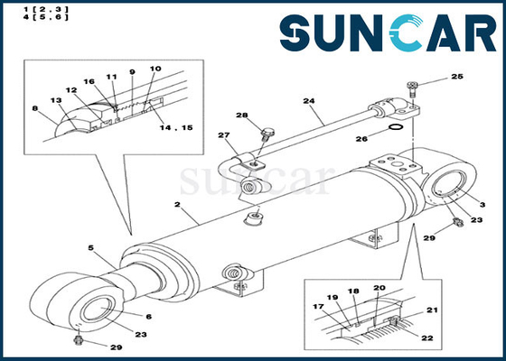 LZ00457 Dozer Blade Cylinder Repair Sealing Kit เหมาะกับ CASE CX135SR Mechanical Seal Parts