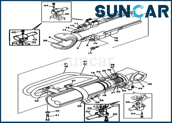 CX290 CASE LZ00499 Boom Cylinder Replacement Kit รถขุด OEM Seal Kit