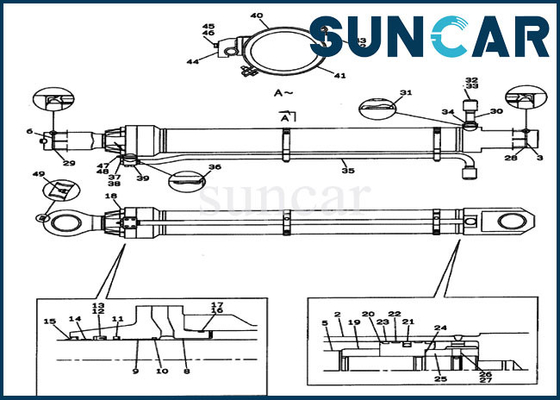 CX800 CASE Parts LZ00314 Bucket Cylinder Seal Kit ชุดซ่อมรถขุดตีนตะขาบ