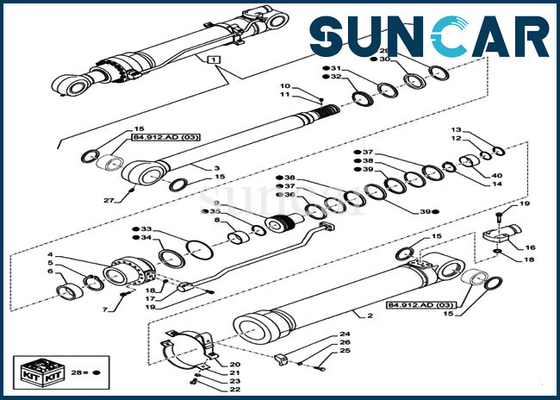 CX160D LC รถขุดตีนตะขาบ LZ011000 Arm Seal Kit ชุดสร้างกระบอกไฮดรอลิก