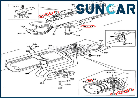 LZ008420 ชุดเปลี่ยนซีลกระบอกสูบ Boom Oil Seal Kit เหมาะกับ CX290B CX300C CASE