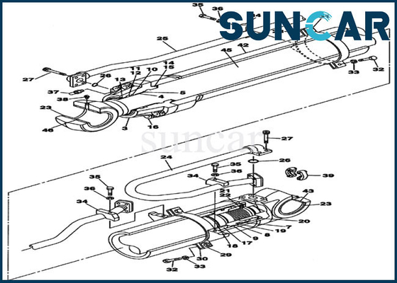 ประสิทธิภาพการซีลสูง LZ008300 Arm Cylinder Seal Kit เหมาะกับ CX470B Case Heavy Equipment