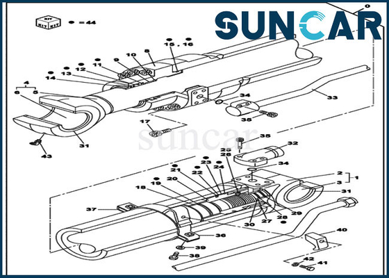 CASE Dipper / Arm Seal Kit LZ011200 ชุดเปลี่ยนกระบอกสูบเหมาะกับรถขุด CX210C LC CX210D LC
