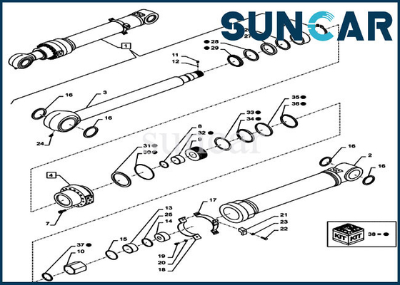 LZ013490 Arm Repair Seal Kits CX300D LC รถขุดตีนตะขาบรถขุดตีนตะขาบชุดบริการกระบอก