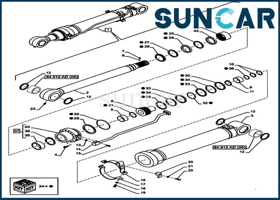 LZ013720 Arm Cylinder Seal Kit ซีลน้ำมันเครื่องเหมาะกับ CX300D LC CASE Heavy Equipment