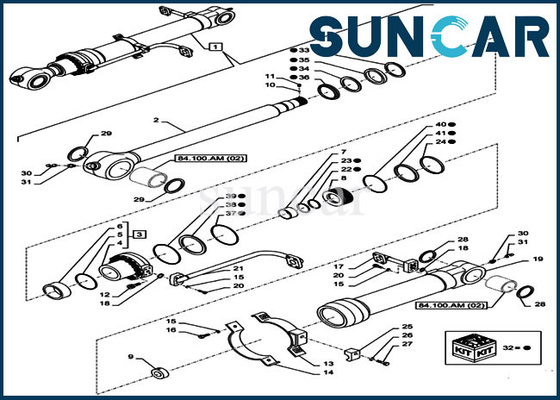 LZ012110 Bucket Cylinder Seal Kit เหมาะกับรถขุดตีนตะขาบ CX350D LC Case Service Kit
