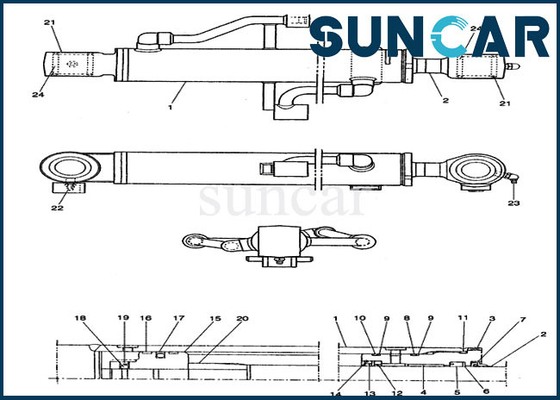 PE01V00001R100 ชุดซีลกระบอกสูบบูม CX14 Case Excavator ชุดเปลี่ยนไฮดรอลิก