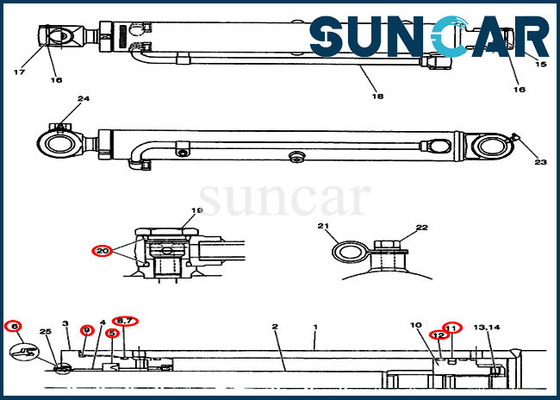 ชุดซีลถัง PW01V00046R300 กล่อง OEM CX36 CX31 ชุดซีลกระบอกไฮดรอลิก