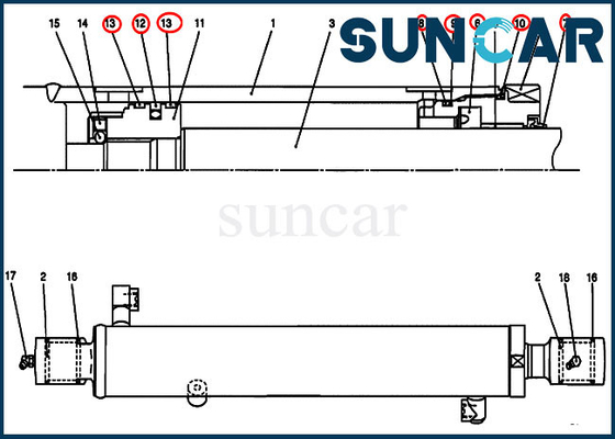 ชุดซีลกระบอก PV01V00045R300 Arm Seal Kit เหมาะกับ CX27B CX17B Case Construction Parts