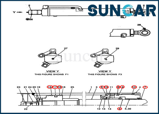 72282209 Arm Cylinder Seal Kit For Mini Crawler Excavator Model CX27B CASE อุปกรณ์ก่อสร้าง Sealing Kit