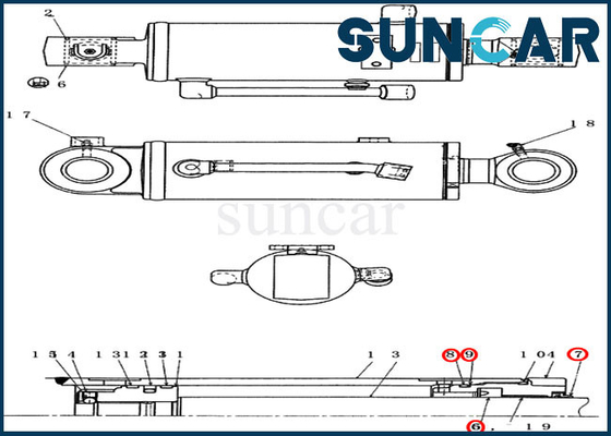 PX01V00043R300 Dozer Cylinder Seal Repair Kit เหมาะกับ CASE CX36B CX31B Excavator Sealing Kit