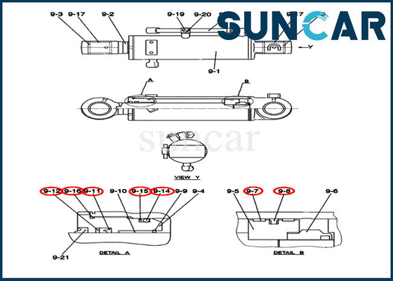 PY01V00040R400 Dozer Repair Seal Kit Case รุ่น CX50B ชุดบริการเปลี่ยนกระบอกไฮดรอลิก