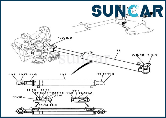 PH01V00031R400 ชุดเปลี่ยนซีล CX50B Case Crawler Excavator Swing Cylinder Kits
