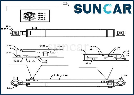 PS01V00002R300 Arm Replacement Seal Kit CX55B Mini Crawler Excavator Case ชุดบริการกระบอก