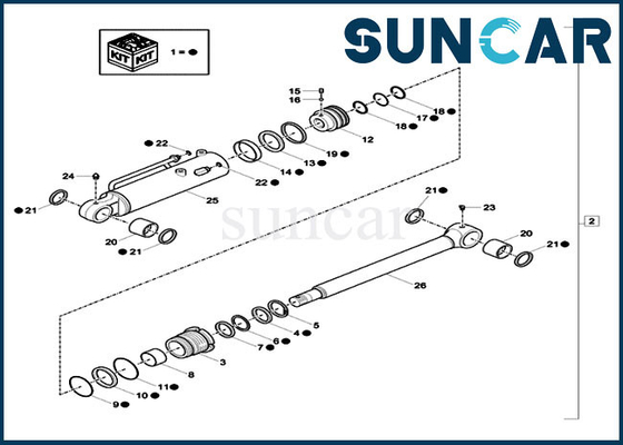 XKCC-01535 XKCC01535 Dozer Blade ชุดซ่อมกระบอกไฮดรอลิก Excavator Seal kits เหมาะกับ CASE CX17C