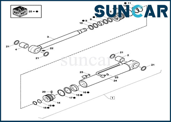 XKCD-01397 ชุดซีลไฮดรอลิก CASE Part CX26C XKCD01397 ชุดซีลกระบอกสูบบูมสวิง