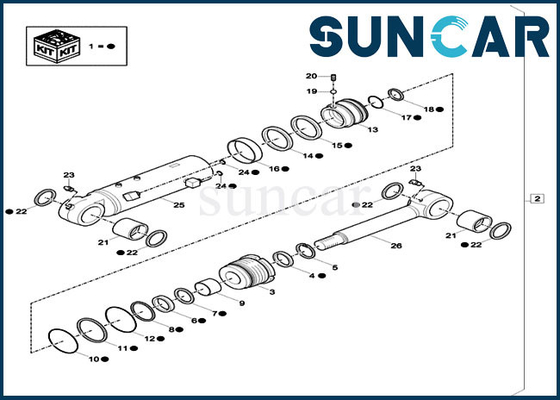 CX57C CX60C เคส XKCC-00040 XKCC00040 Dozer Blade ชุดซีลเปลี่ยนกระบอกชุดซ่อม