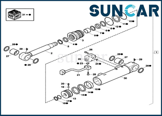 ชุดซีลวาล์วนิรภัย XKCC-00327 XKCC00327 Dozer Blade Cylinder ชุดบริการสำหรับรถขุด CX57C CX60C Case