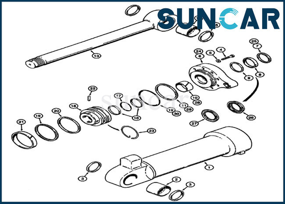 1543306C1 Bucket Sealing Kit 621B 621C ชุดซ่อมกระบอกสูบสำหรับ Loader Case Construction