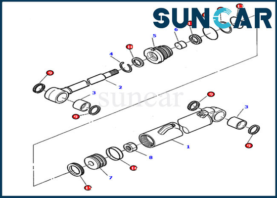 878000381 ชุดปะเก็นซ่อมภายในของรถขุด PC05-7 PC07-2 Komatsu Boom Swing Sealing Kit
