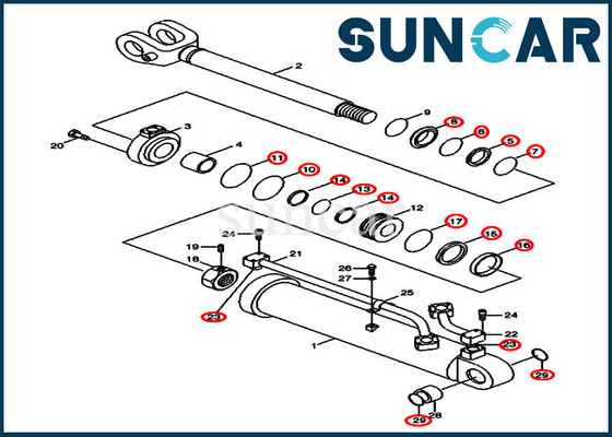 Case 31Y2-03180 31Y203180 ชุดซ่อมซีลกระบอกสูบบูมสำหรับ 1221E Wheel Loader Parts