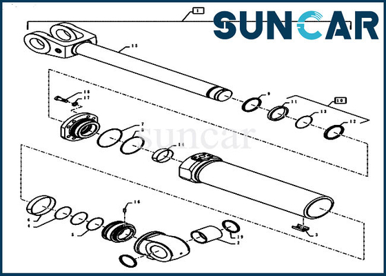 Loader Seal Repair Kit 84281863 เหมาะกับ 1021G 1021F Case Double Acting Lift กระบอกไฮดรอลิก