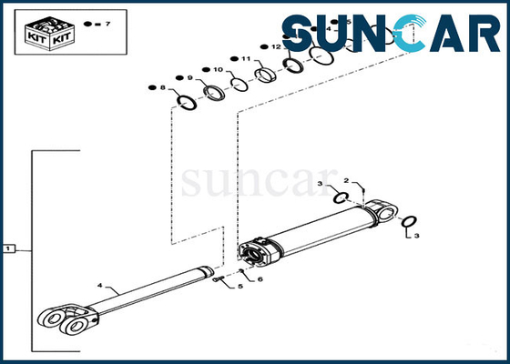84281864 CASE ชุดเปลี่ยนซีลสำหรับ 1021G 1021F Loader Double Acting Lift Cylinder Repair Parts