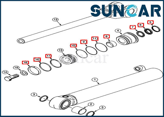 360979A1 Case Lift Cylinder Seal Kit อุปกรณ์หนัก 521D 521F 521E Loader ชุดซ่อมไฮดรอลิก