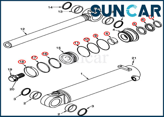 87434291 Bucket Seal Kit CASE Tilt Cylinder Sealing Kit เหมาะกับ 521D 521F 621D 621G รถตักล้อยาง