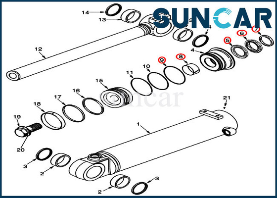 87442965 Bucket Tilt Seal Repair Kit 721D 721F Loader Case กระบอกไฮดรอลิกซีลน้ำมัน Kit