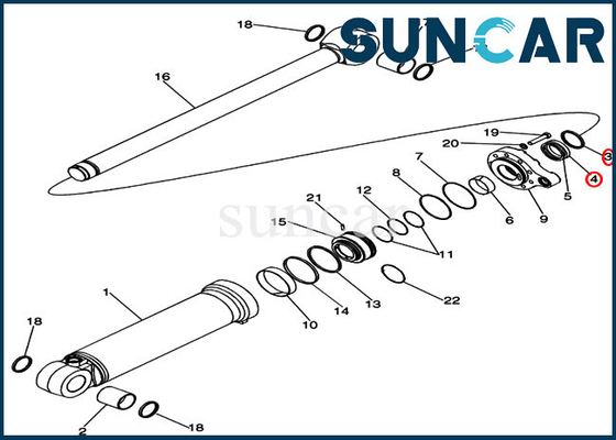 1542883C1 Tilt Cylinder Seal Repair Kit Loader 921 921C 921F Case อะไหล่สำรอง