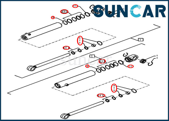 84572474 ชุดบริการกระบอกพวงมาลัย Loader Seal Repair Kit เหมาะกับเคส 921G 1021G1121G