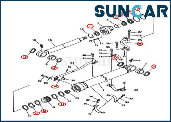 707-98-36210 ชุดซีลกระบอกสูบถัง PC120-5C PC200-5C Custom SpeC.A.Tion Komatsu Service Kit