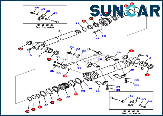 721-98-00710 ชุดซีลถังกระบอกสูบสำหรับ KOMATSU PC210-11 PC228USLC-11 ชิ้นส่วนบริการไฮดรอลิก