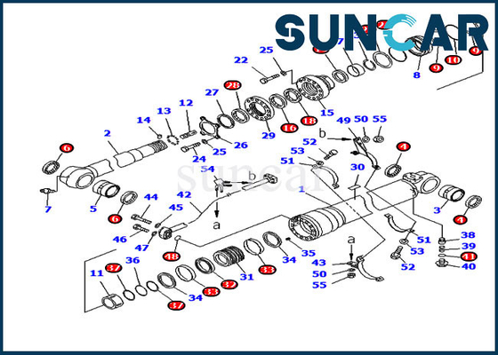 PC200-8 อะไหล่ 707-99-50730 Komatsu Arm Cylinder Seal Repair Kit Excavator Sealing Kit
